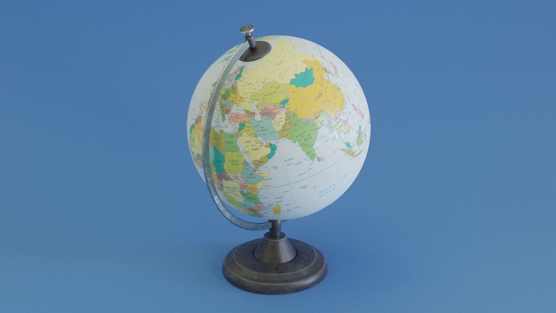 Desk Globe Low-poly 3D model_3