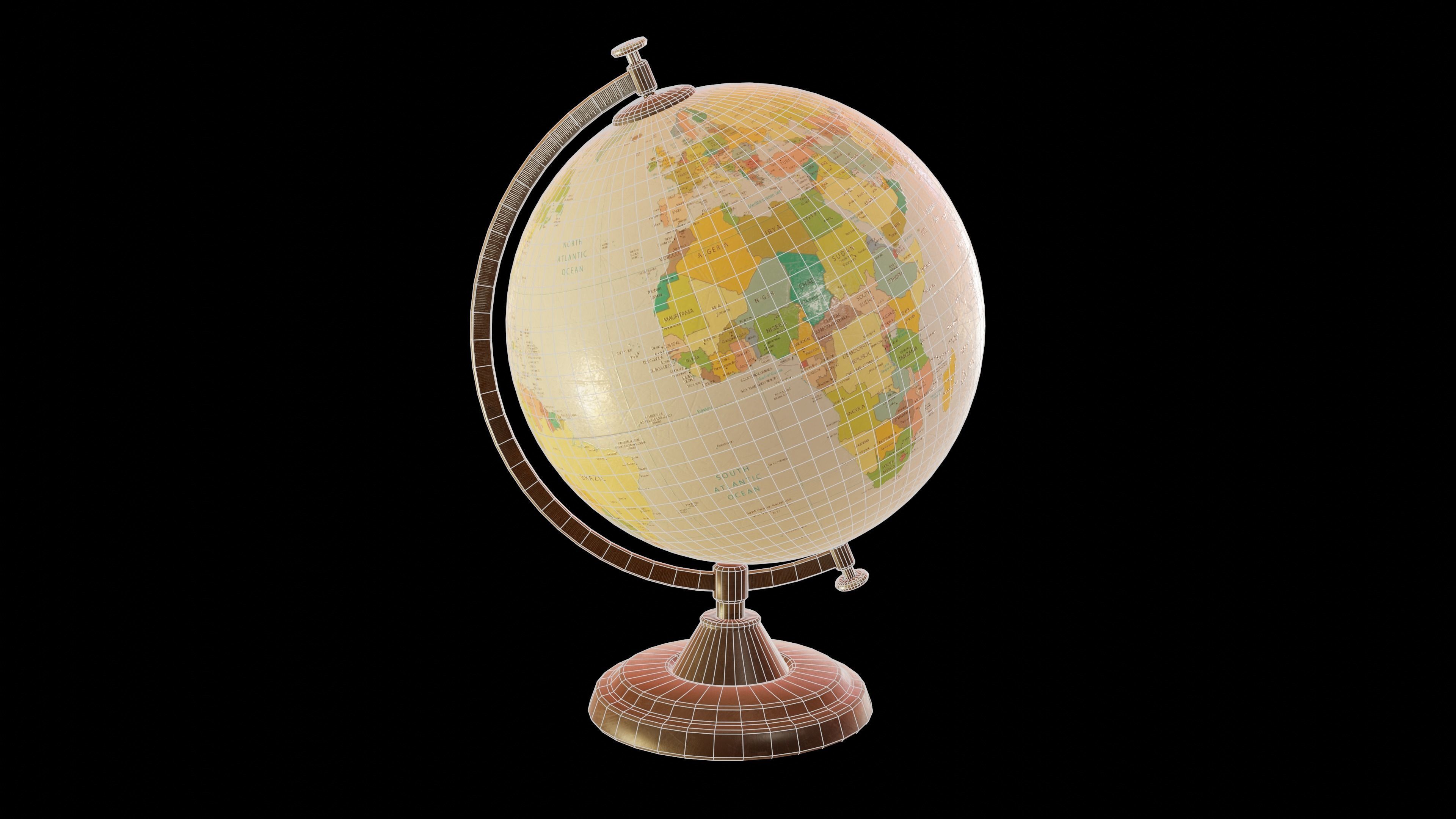 Desk Globe Low-poly 3D model_5