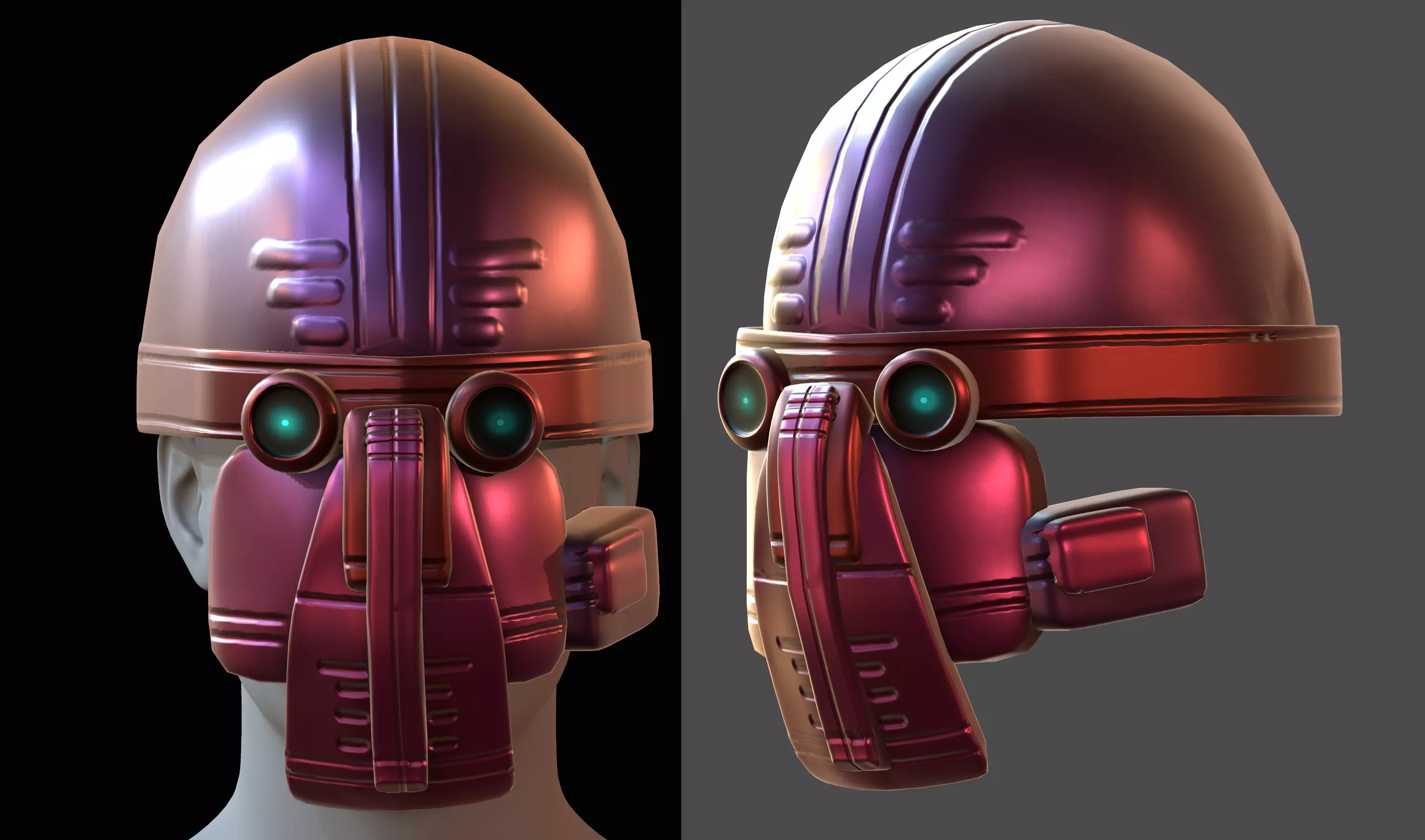 Gas mask helmet 3d model scifi Low-poly Low-poly 3D model