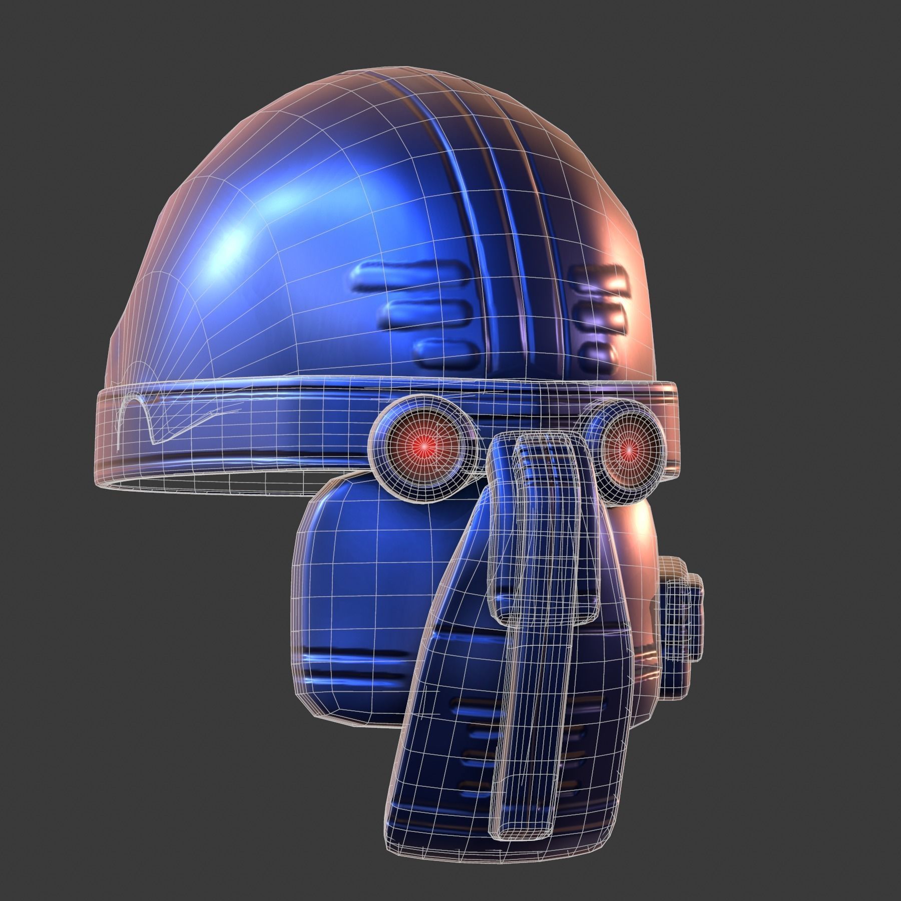 Gas mask helmet 3d model scifi Low-poly Low-poly 3D model_7