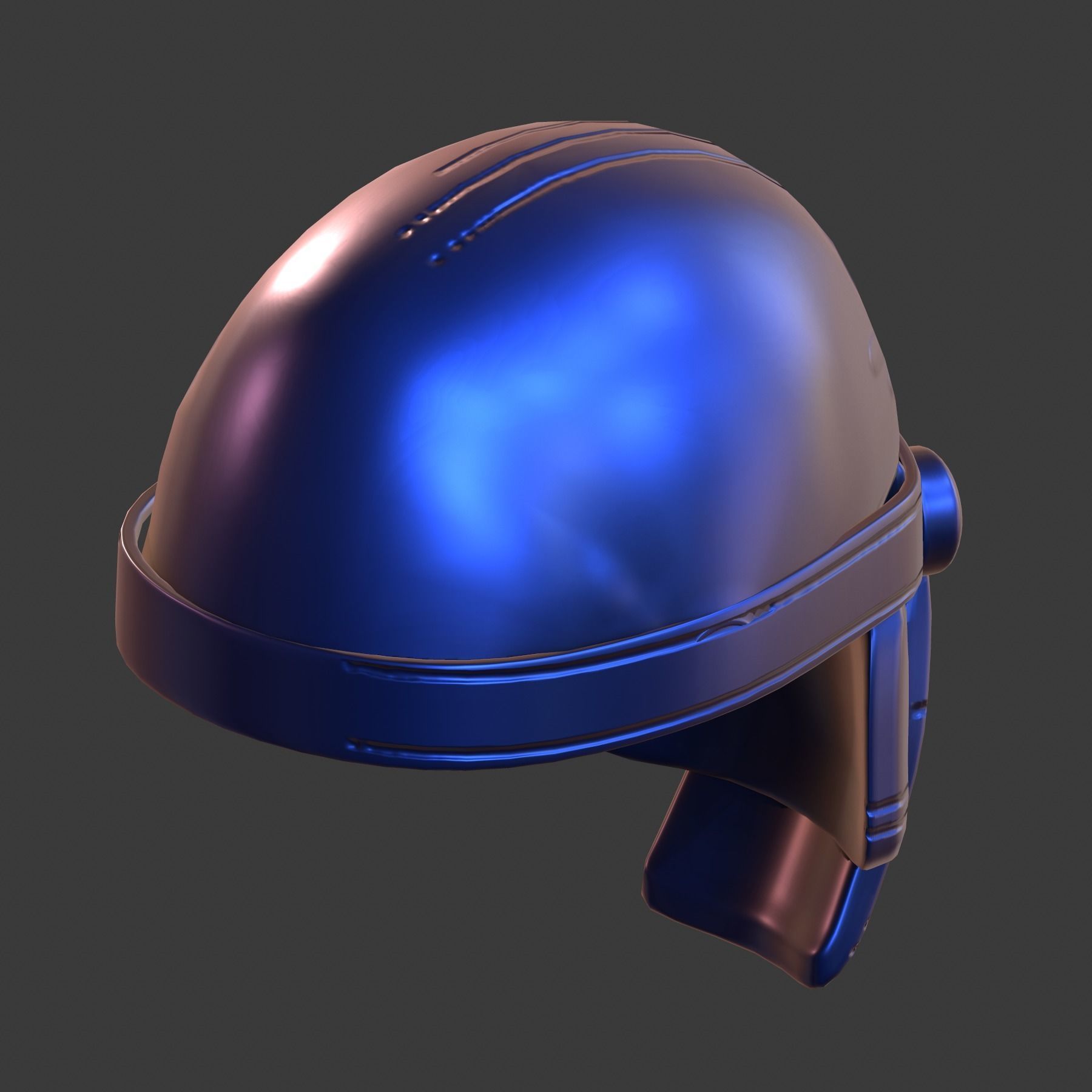 Gas mask helmet 3d model scifi Low-poly Low-poly 3D model_6