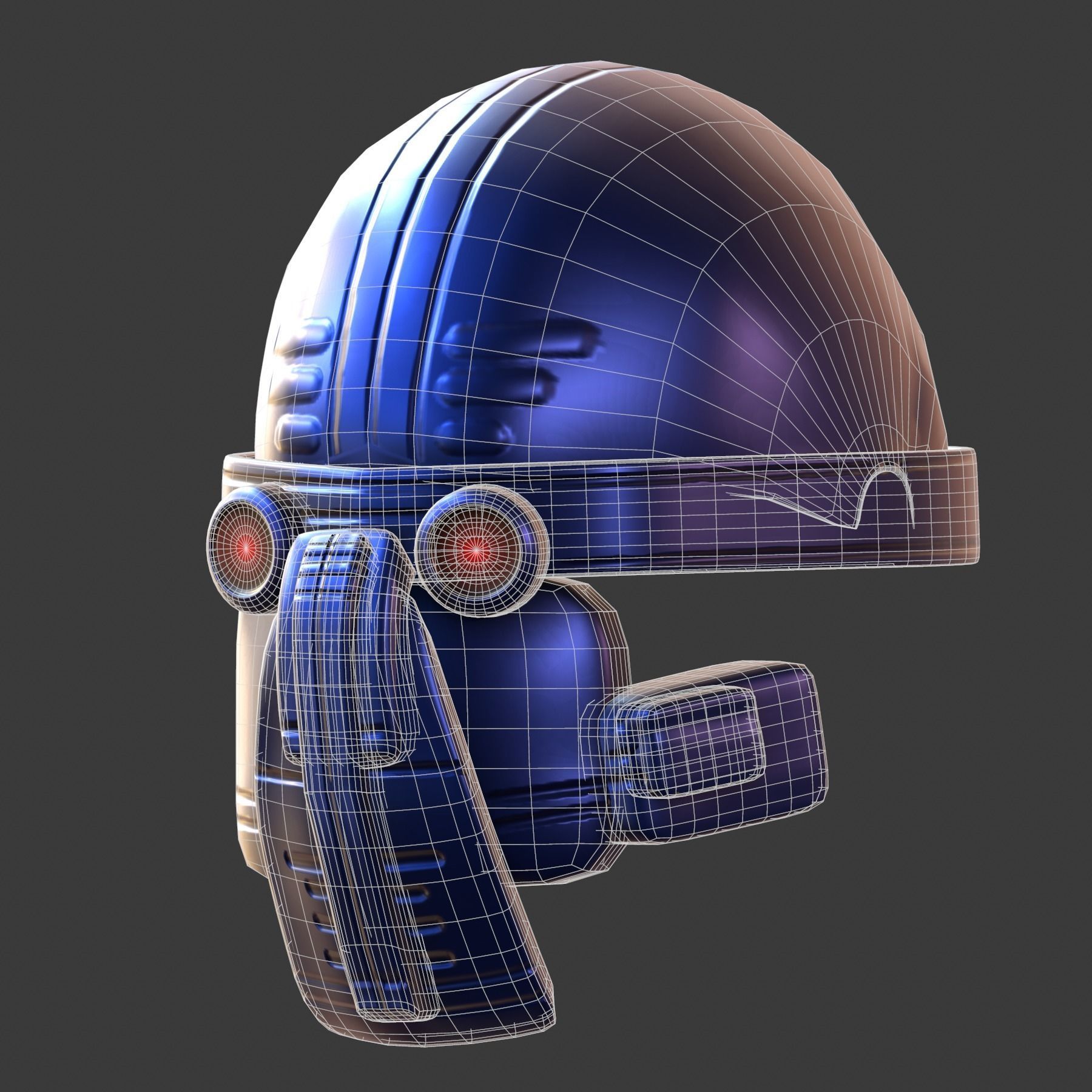 Gas mask helmet 3d model scifi Low-poly Low-poly 3D model_8
