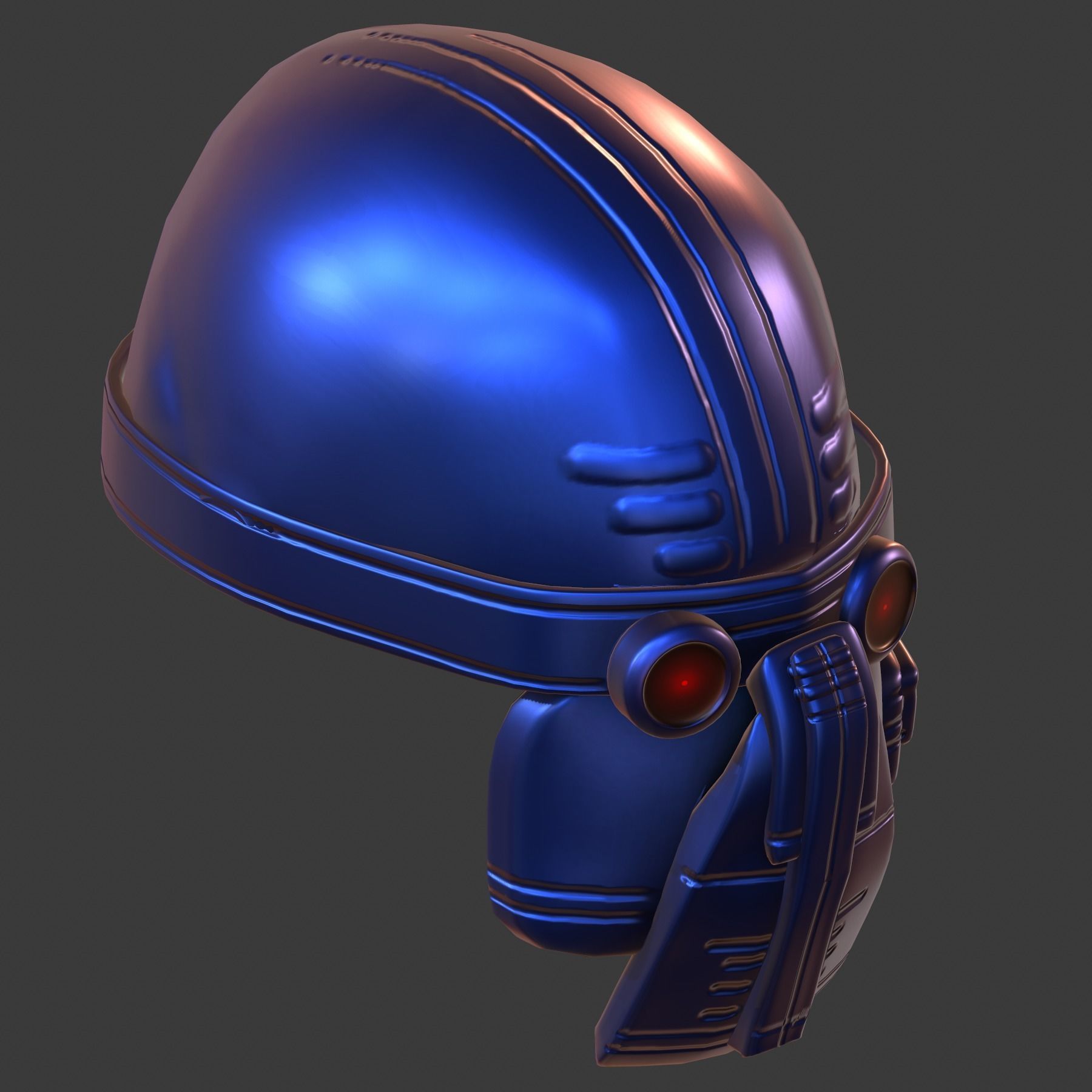 Gas mask helmet 3d model scifi Low-poly Low-poly 3D model_5