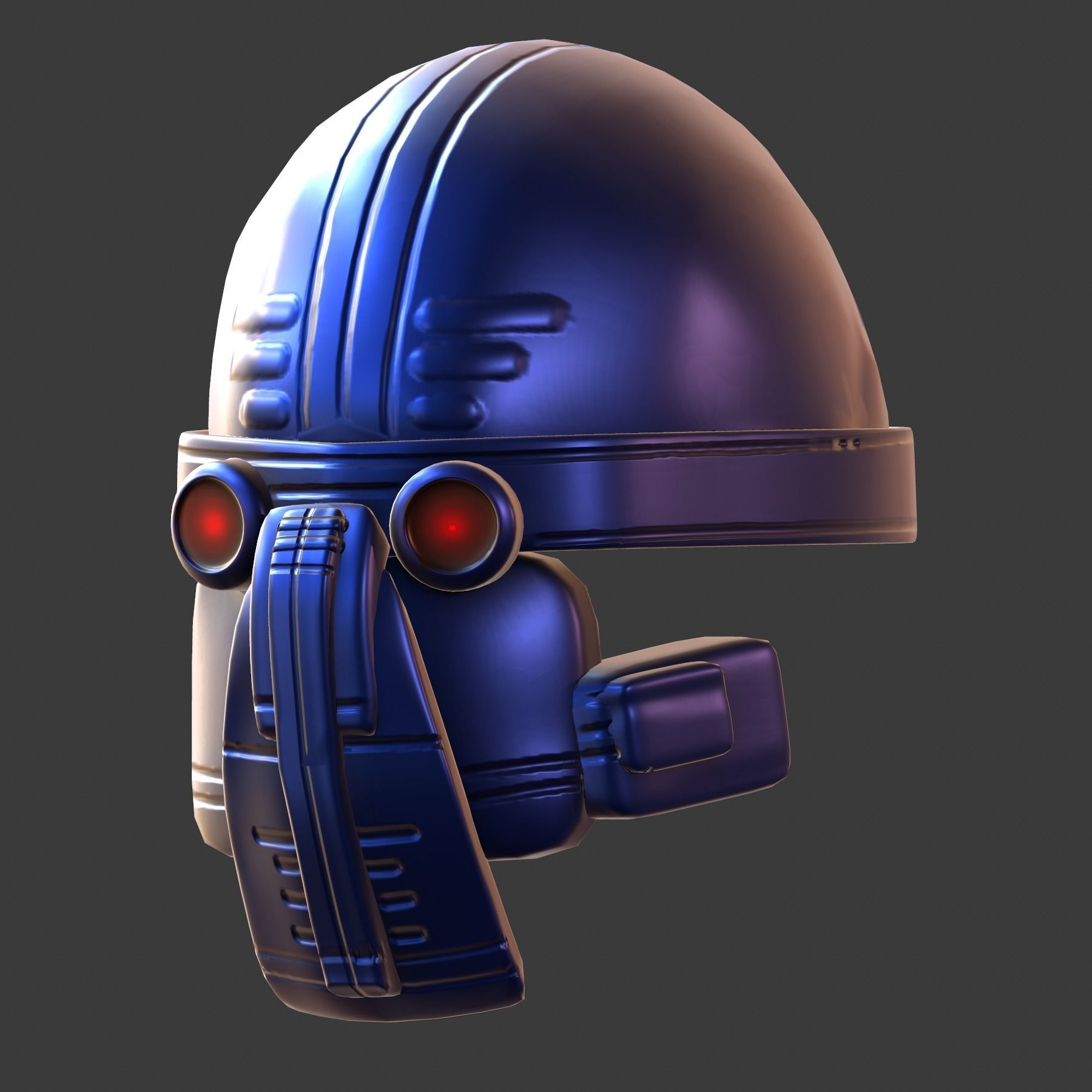 Gas mask helmet 3d model scifi Low-poly Low-poly 3D model_3