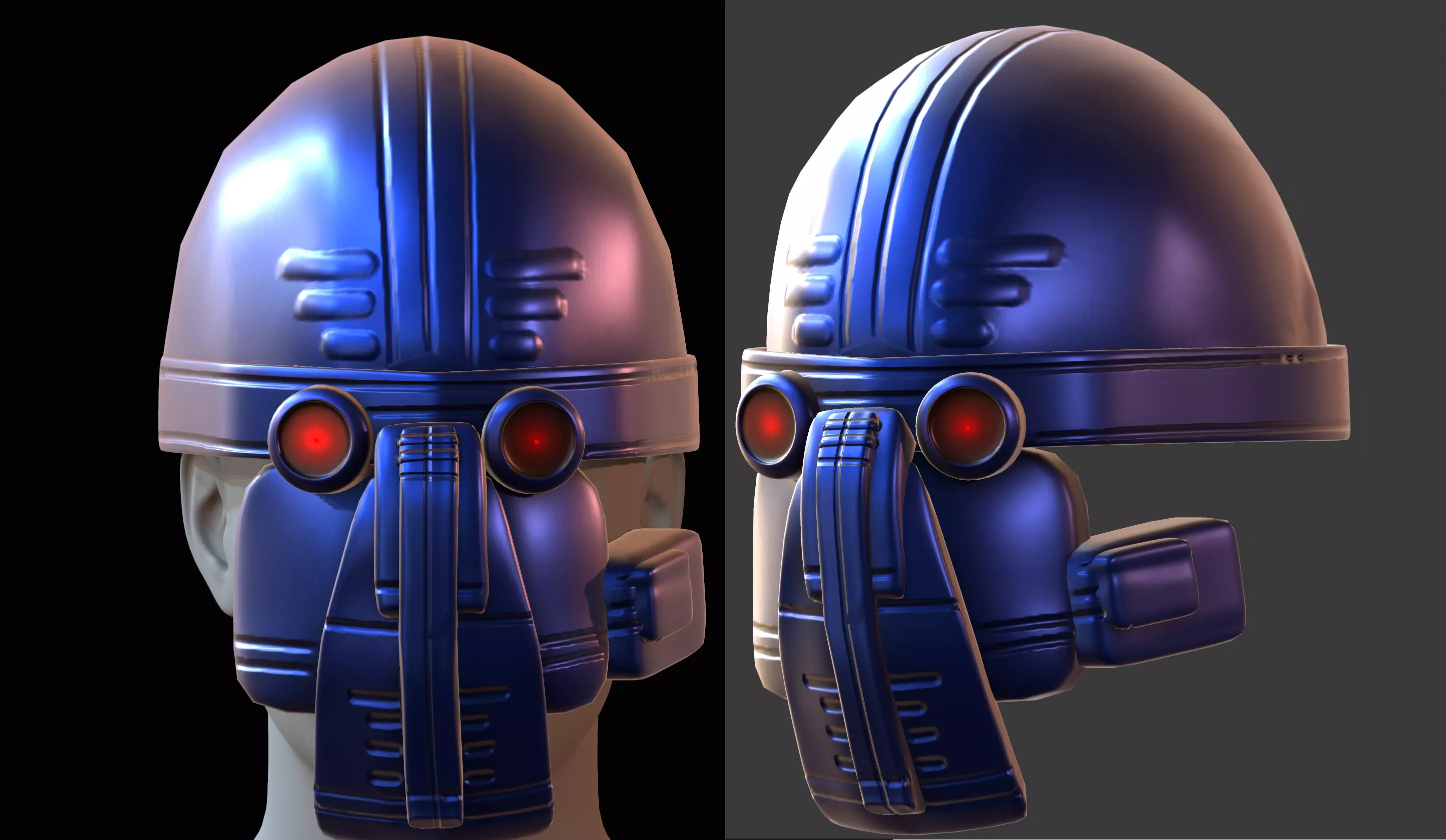 Gas mask helmet 3d model scifi Low-poly Low-poly 3D model_0