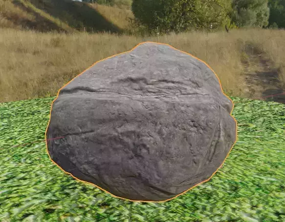 Low poly stone rock with hole in it Low-poly 3D model