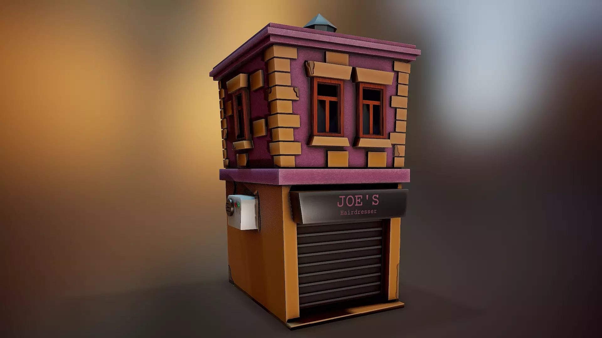 Stylized Building - Tutorial Included Low-poly 3D model_0