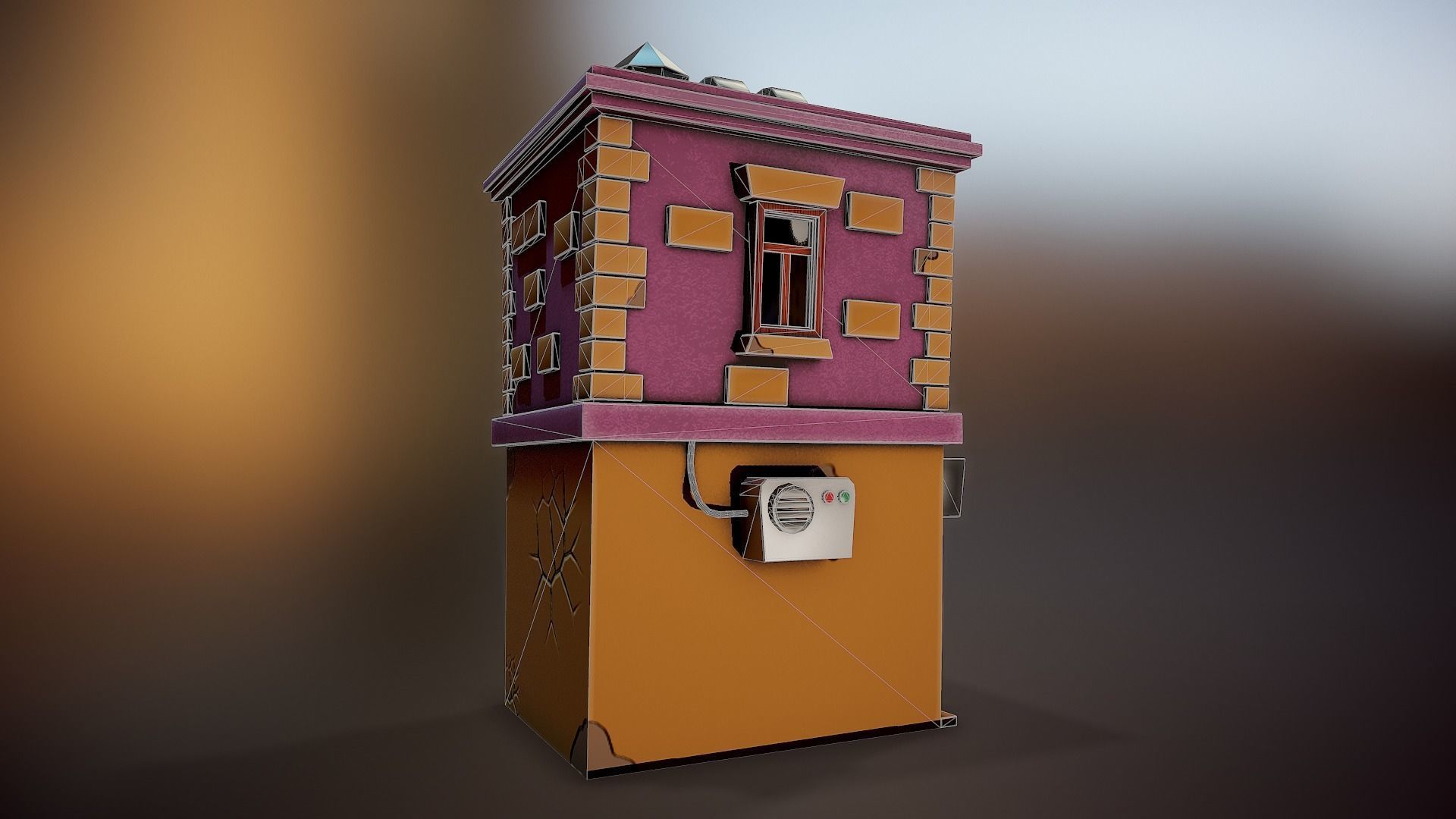 Stylized Building - Tutorial Included Low-poly 3D model_5