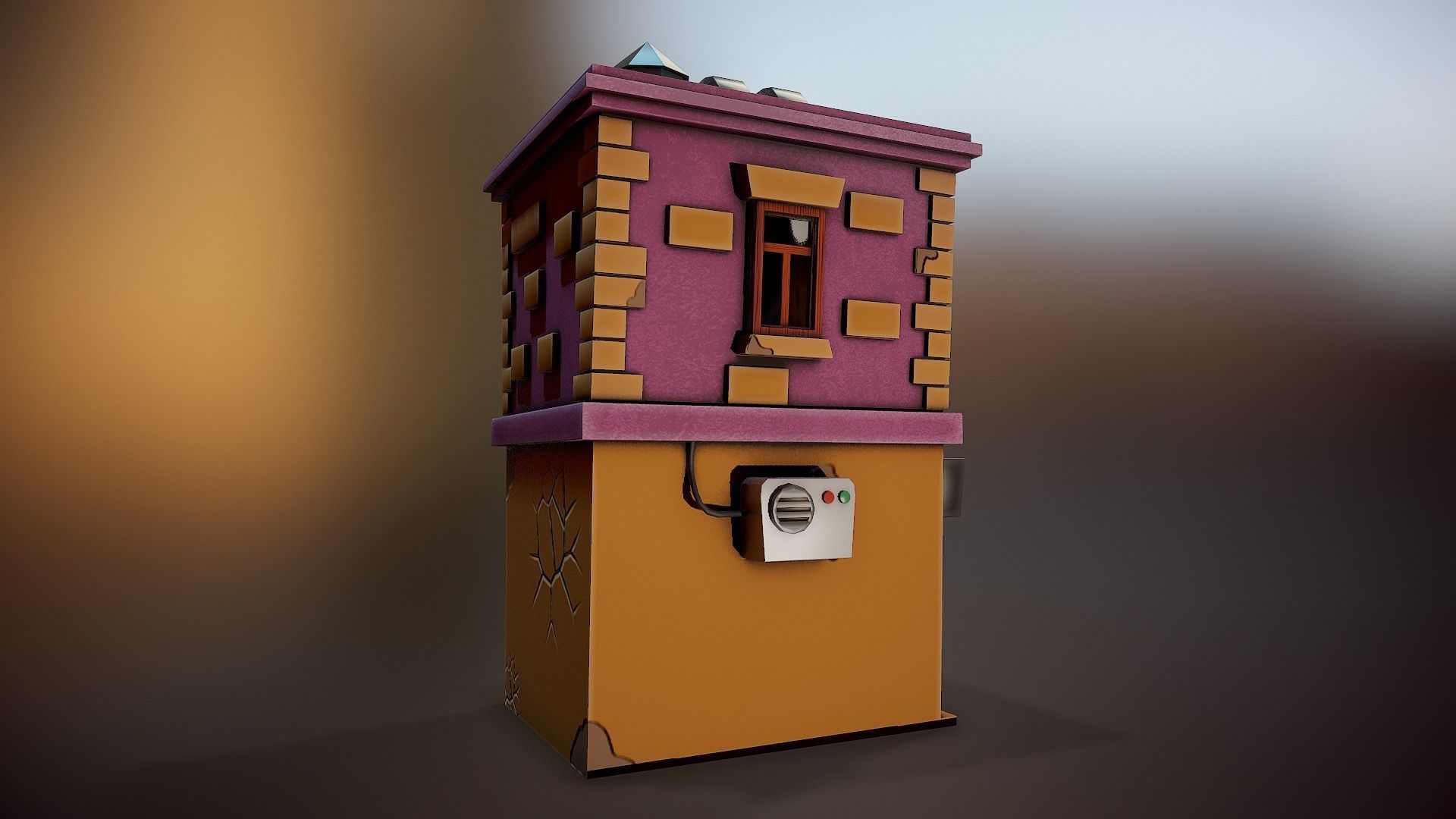 Stylized Building - Tutorial Included Low-poly 3D model_4