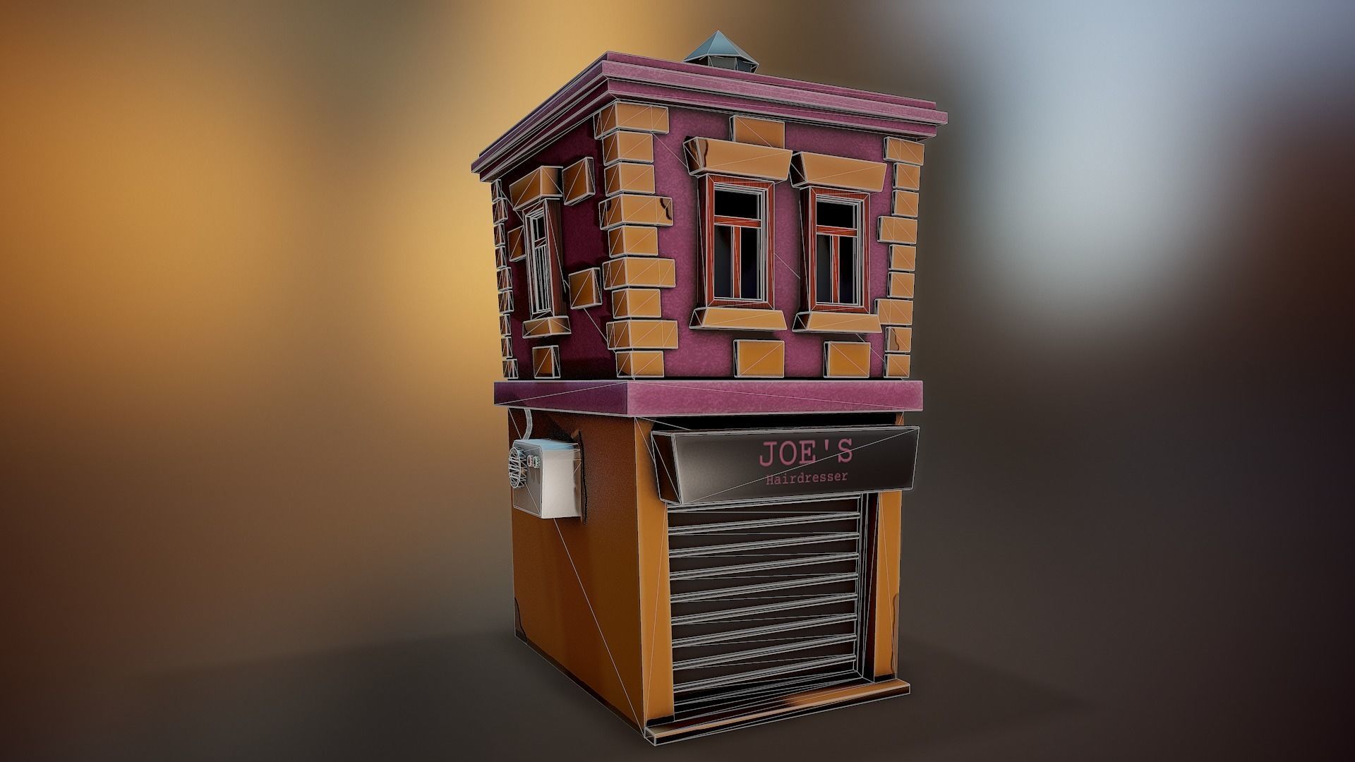 Stylized Building - Tutorial Included Low-poly 3D model_3