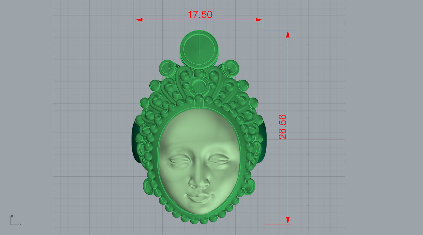 RING FACE ANGEL N - 166 3D print model_8