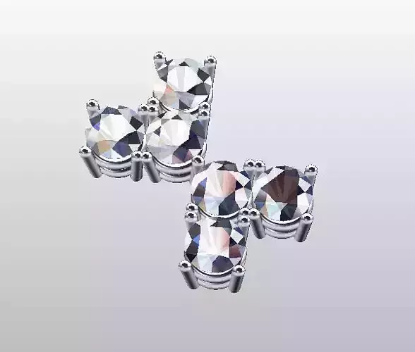 pendant four crystal stud earrings