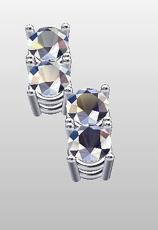 necklace swarovski crystal stud earrings Free 3D model