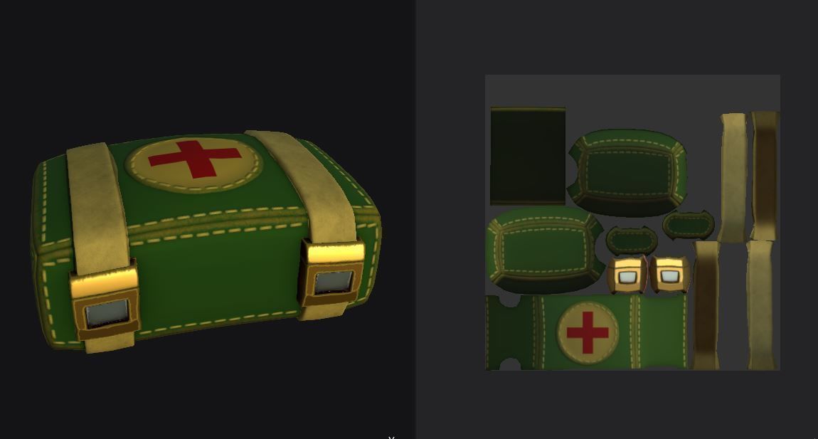 Medic kit Low-poly 3D model_5