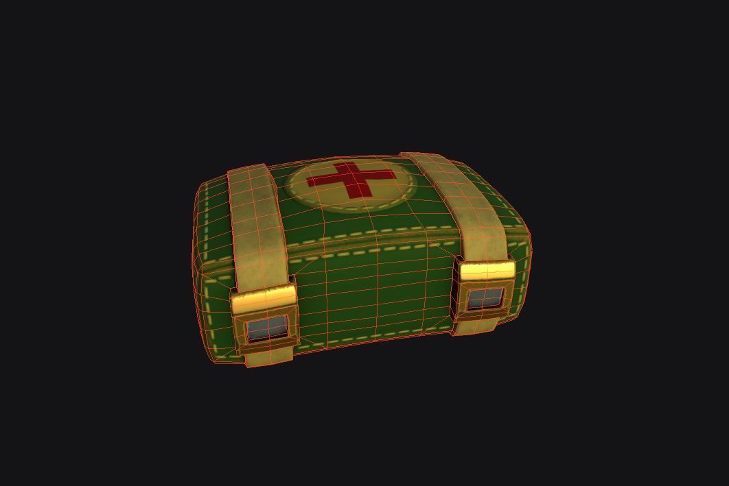 Medic kit Low-poly 3D model_8