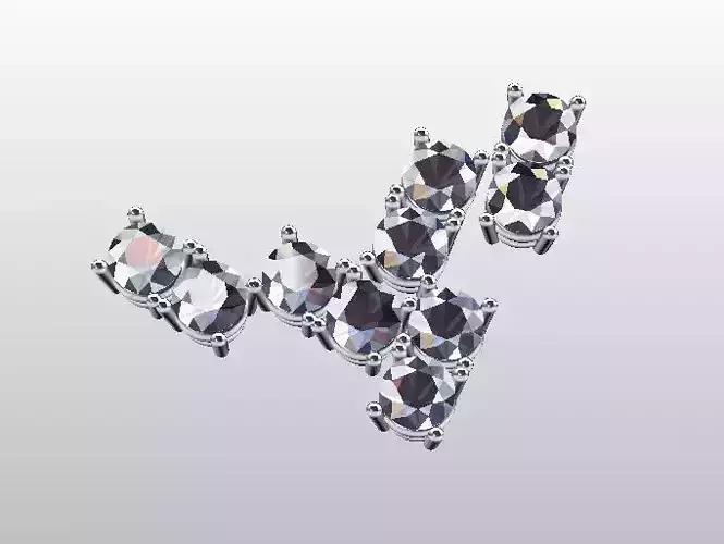 earrings group of diamonds Free 3D model