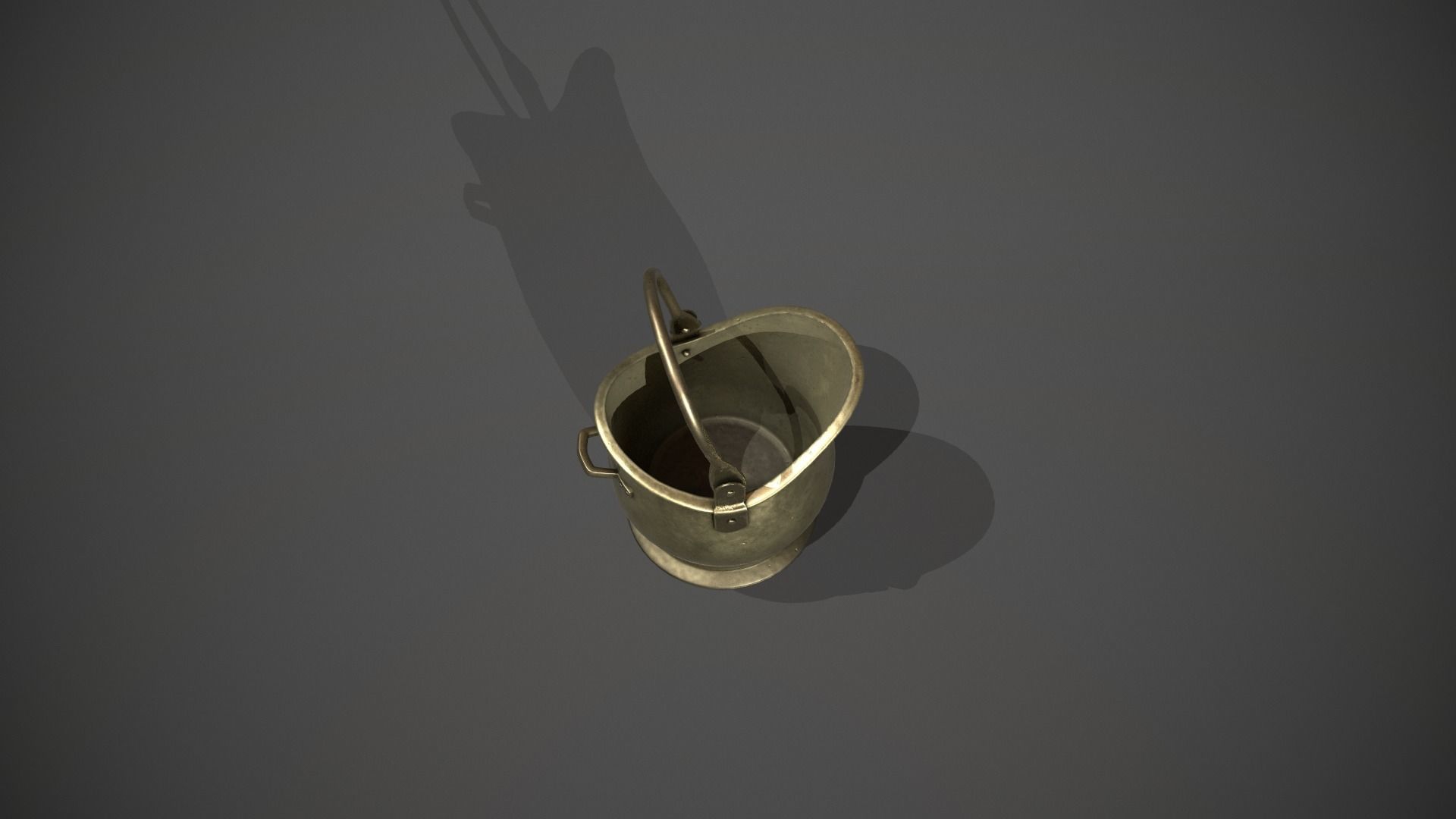 Brass Coal Scuttle - Coal Bucket Low-poly 3D model_13