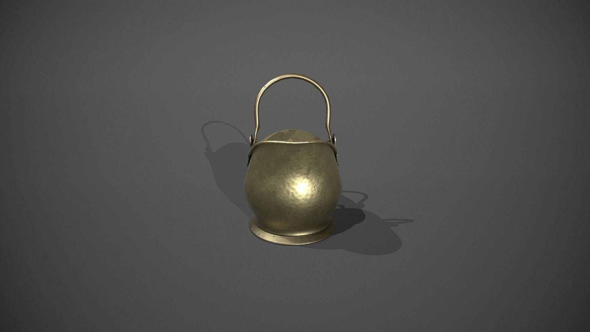 Brass Coal Scuttle - Coal Bucket Low-poly 3D model_9