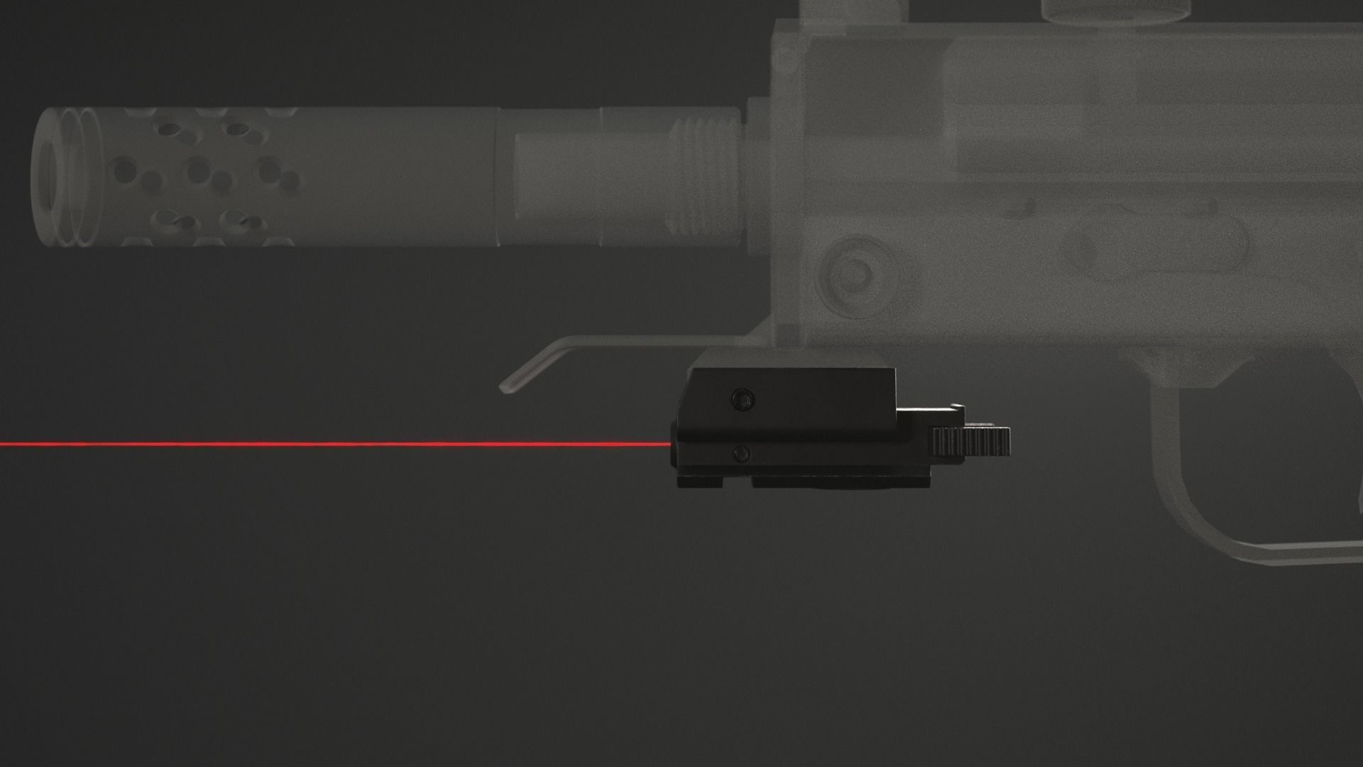 Tactical Red Dot Laser Sight 3D model_10