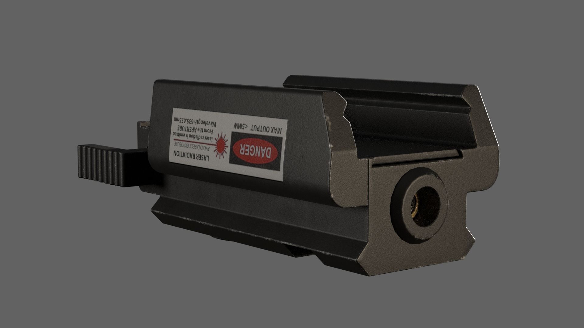 Tactical Red Dot Laser Sight 3D model_1