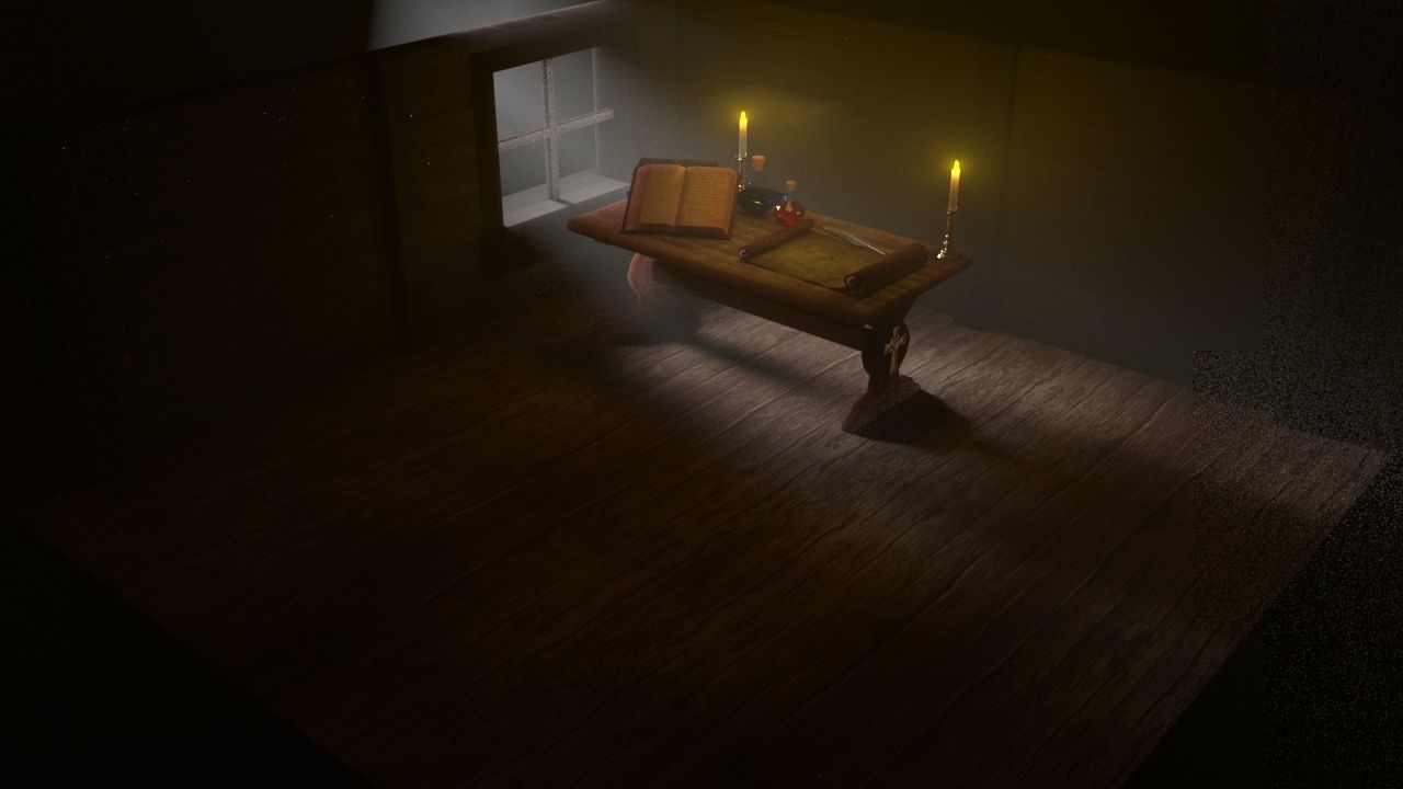sorcerer desk Free low-poly 3D model_3