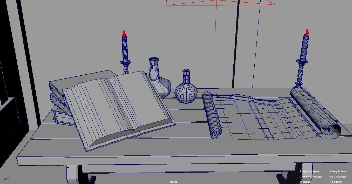 sorcerer desk Free low-poly 3D model_13