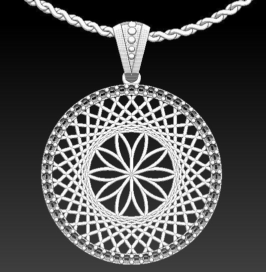 Ultra vision Circle pendant 3D print model_4