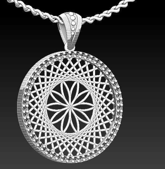 Ultra vision Circle pendant 3D print model_6