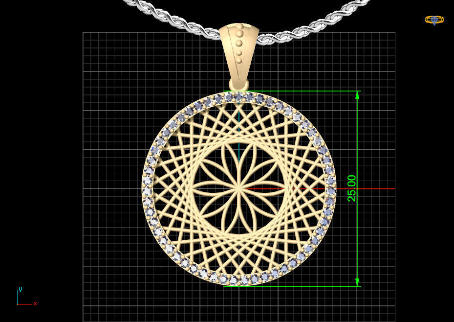 Ultra vision Circle pendant 3D print model_3