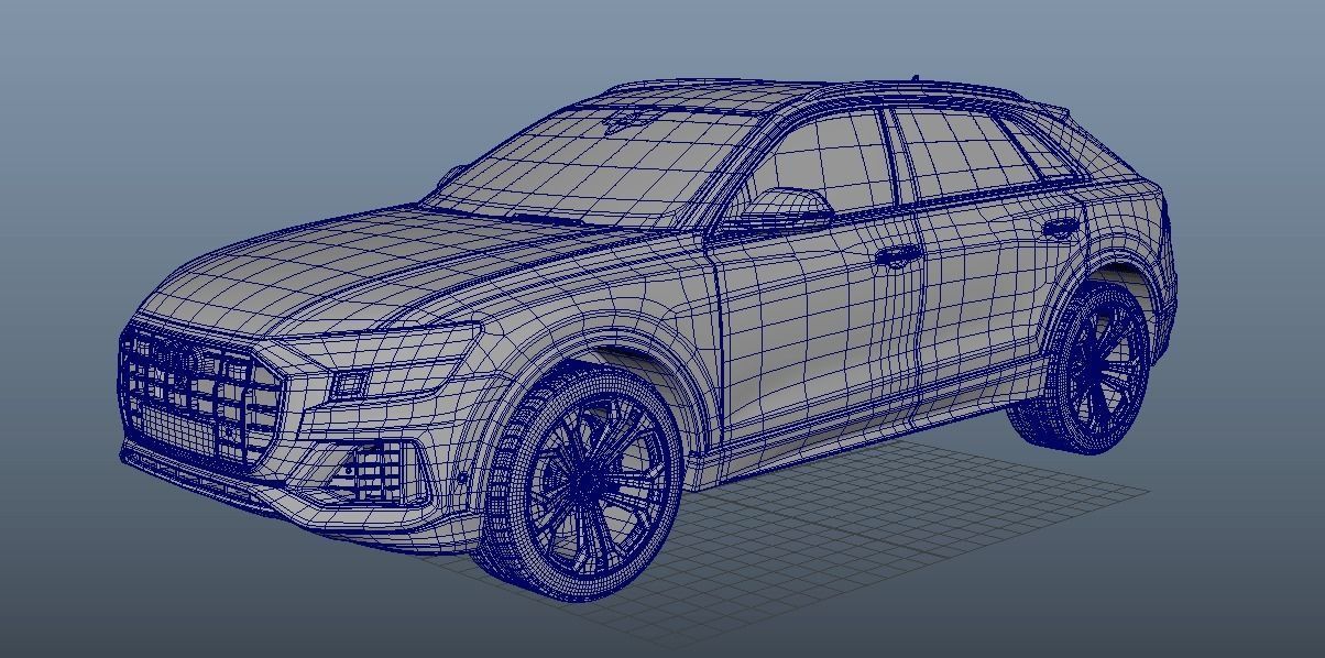 Audi Q8 2019  Low-poly 3D model_9