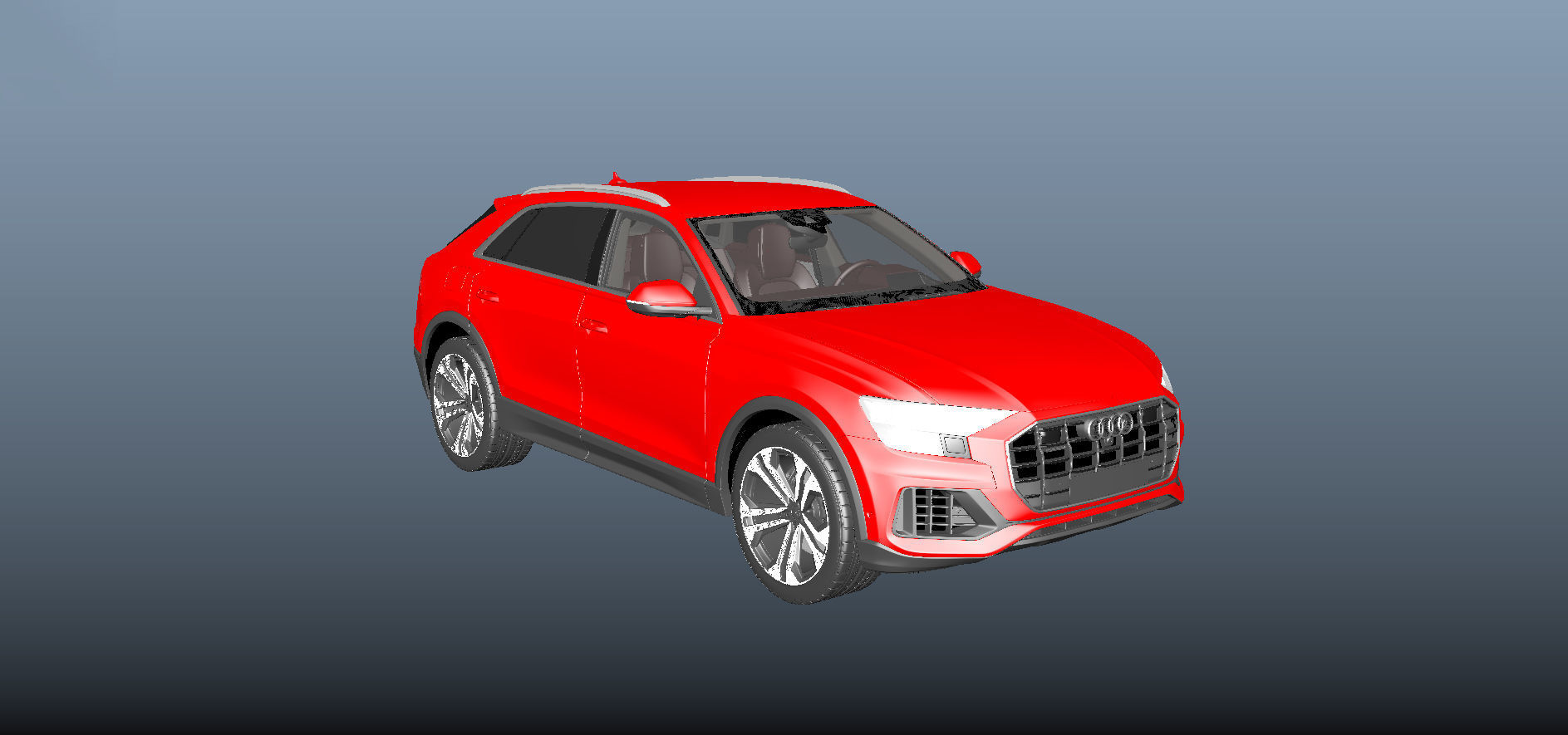 Audi Q8 2019  Low-poly 3D model_3