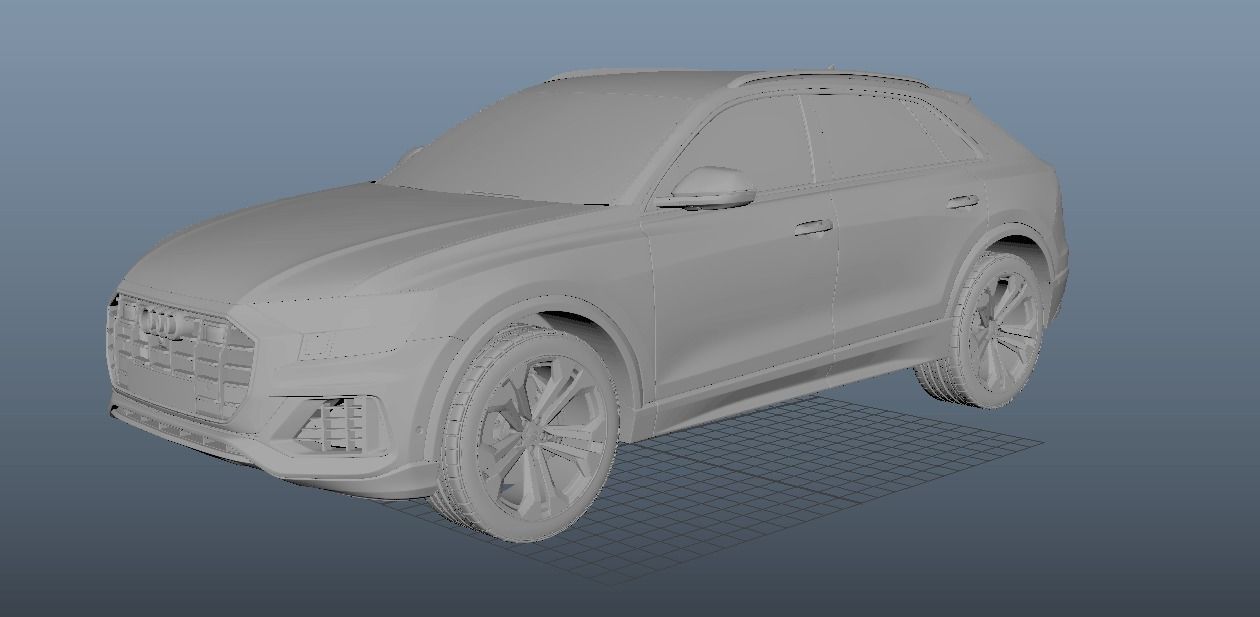 Audi Q8 2019  Low-poly 3D model_7
