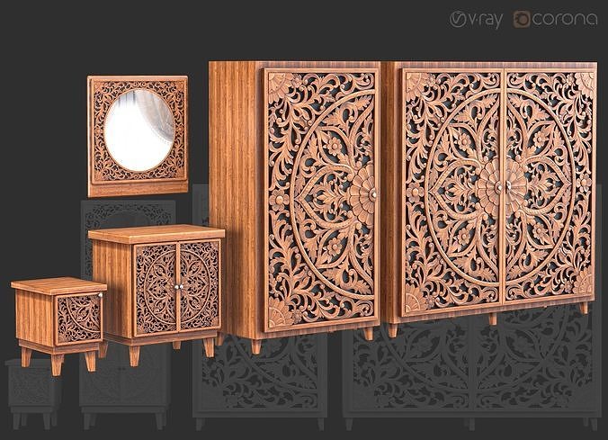 Dresser Set Ornament Vol-01 3D model