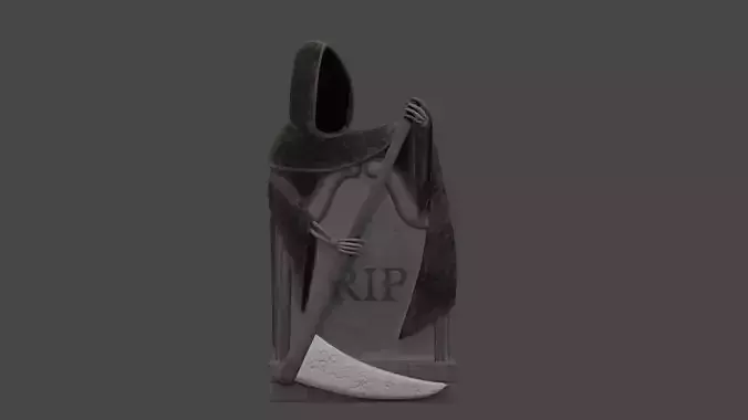 Grave statue of grim reaper