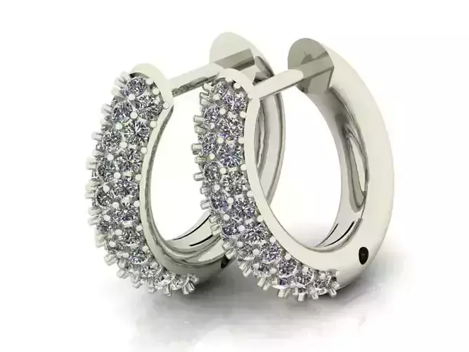 Round Earrings with diamonds