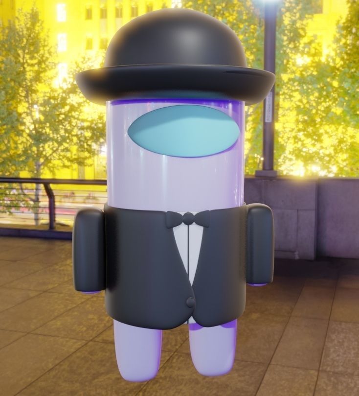 Among Us Robot Low-poly 3D model_3