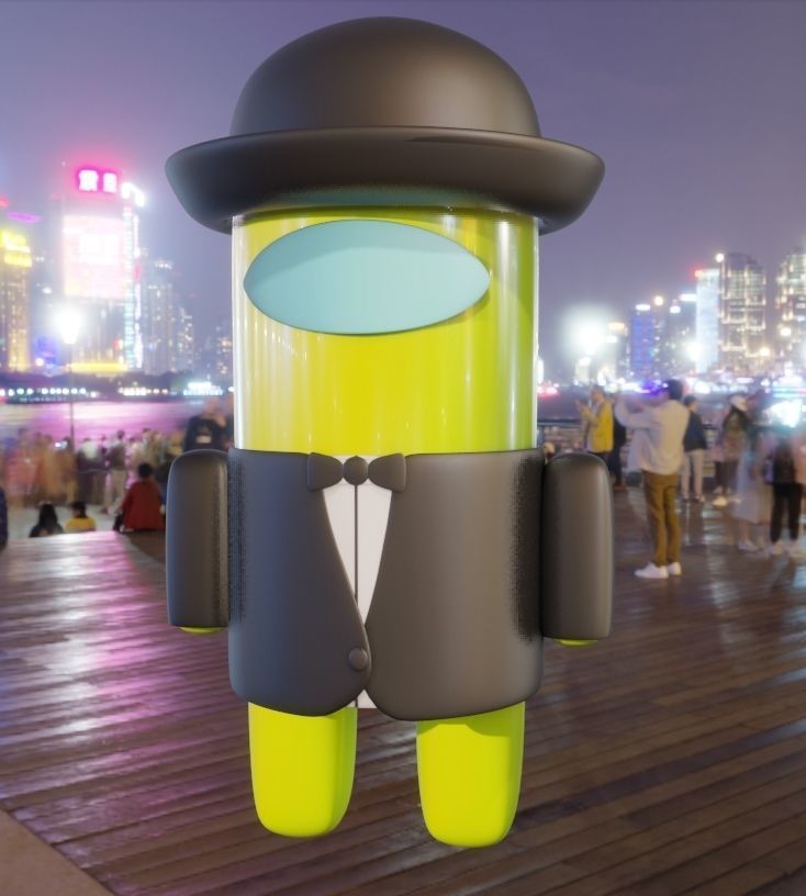 Among Us Robot Low-poly 3D model_2