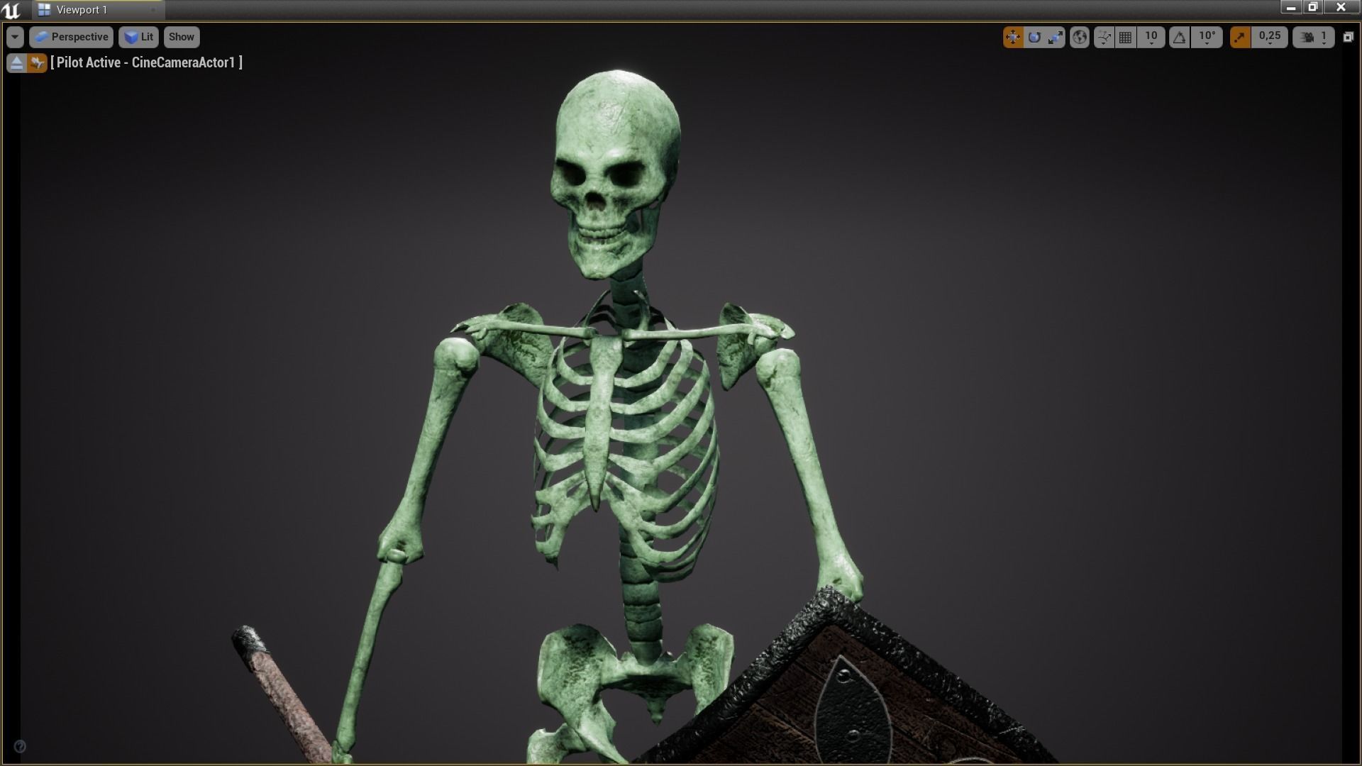 Skeleton spearman Low-poly 3D model_13