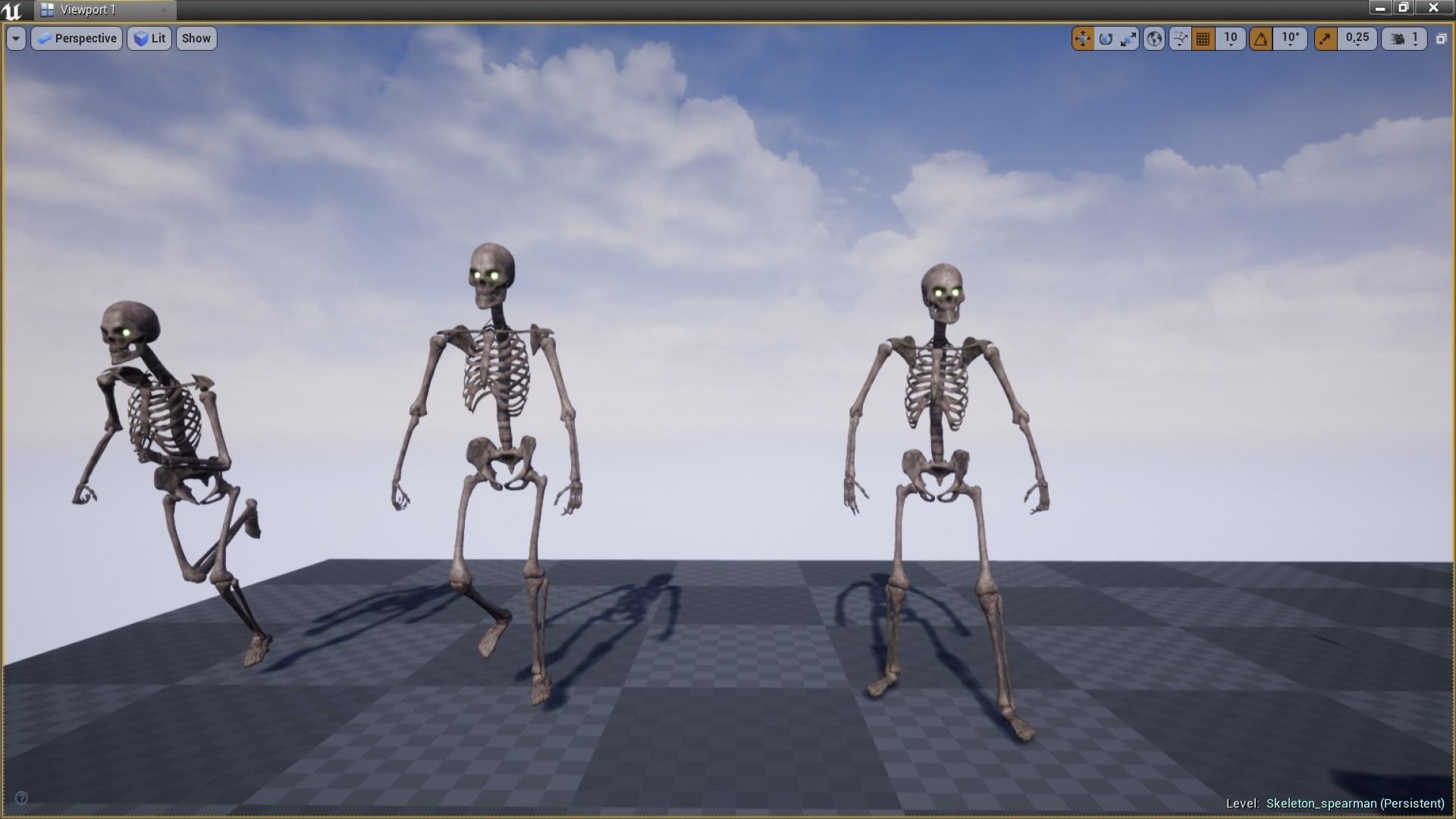 Skeleton spearman Low-poly 3D model_6