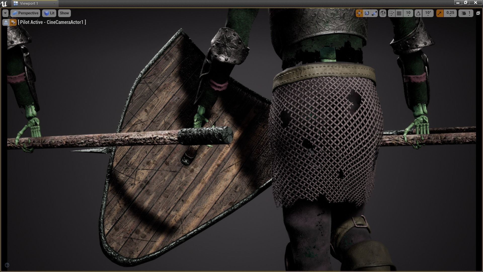 Skeleton spearman Low-poly 3D model_17