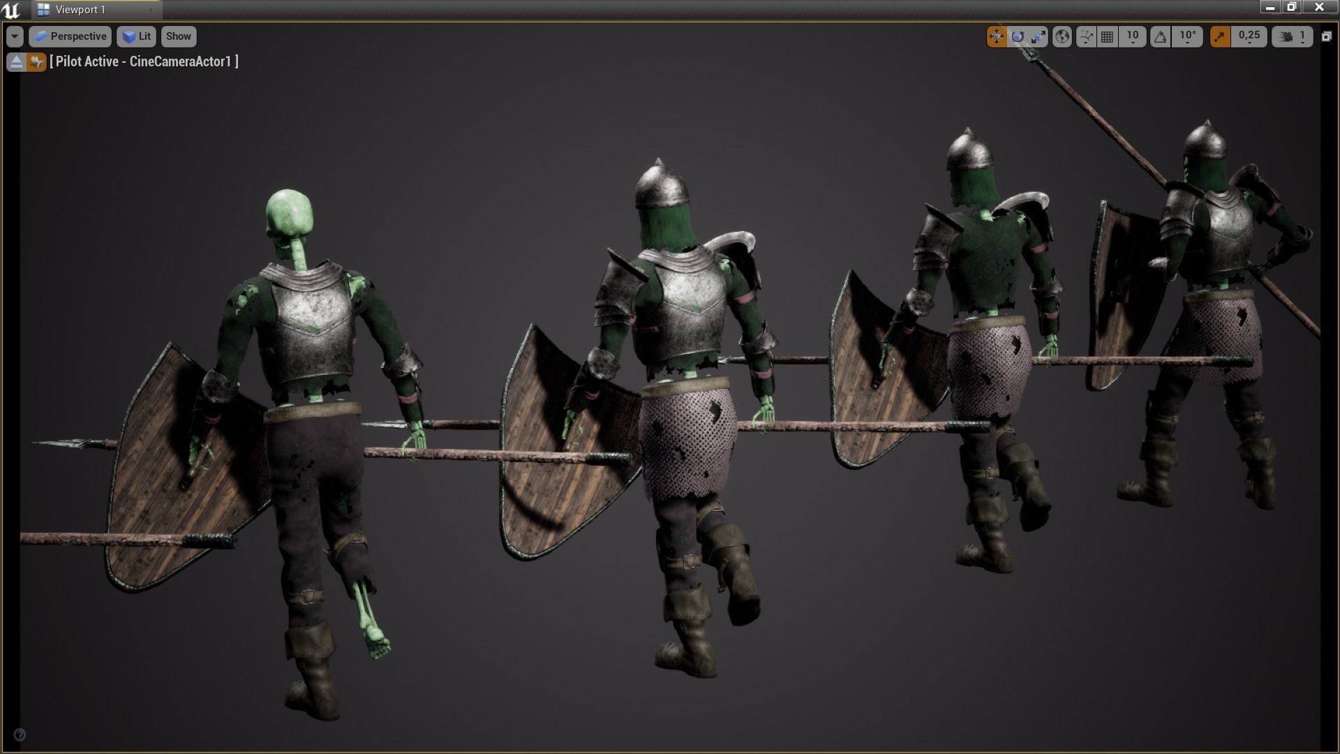 Skeleton spearman Low-poly 3D model_15