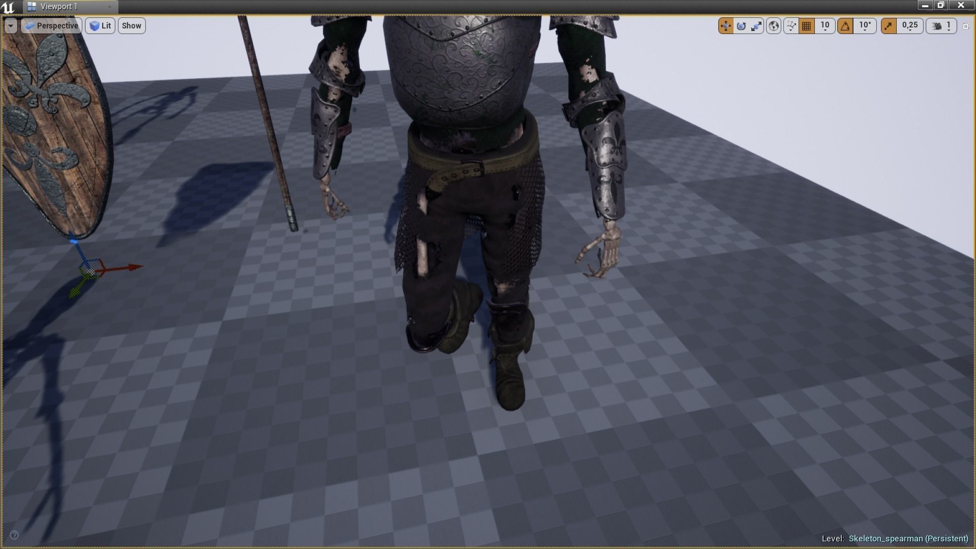 Skeleton spearman Low-poly 3D model_4