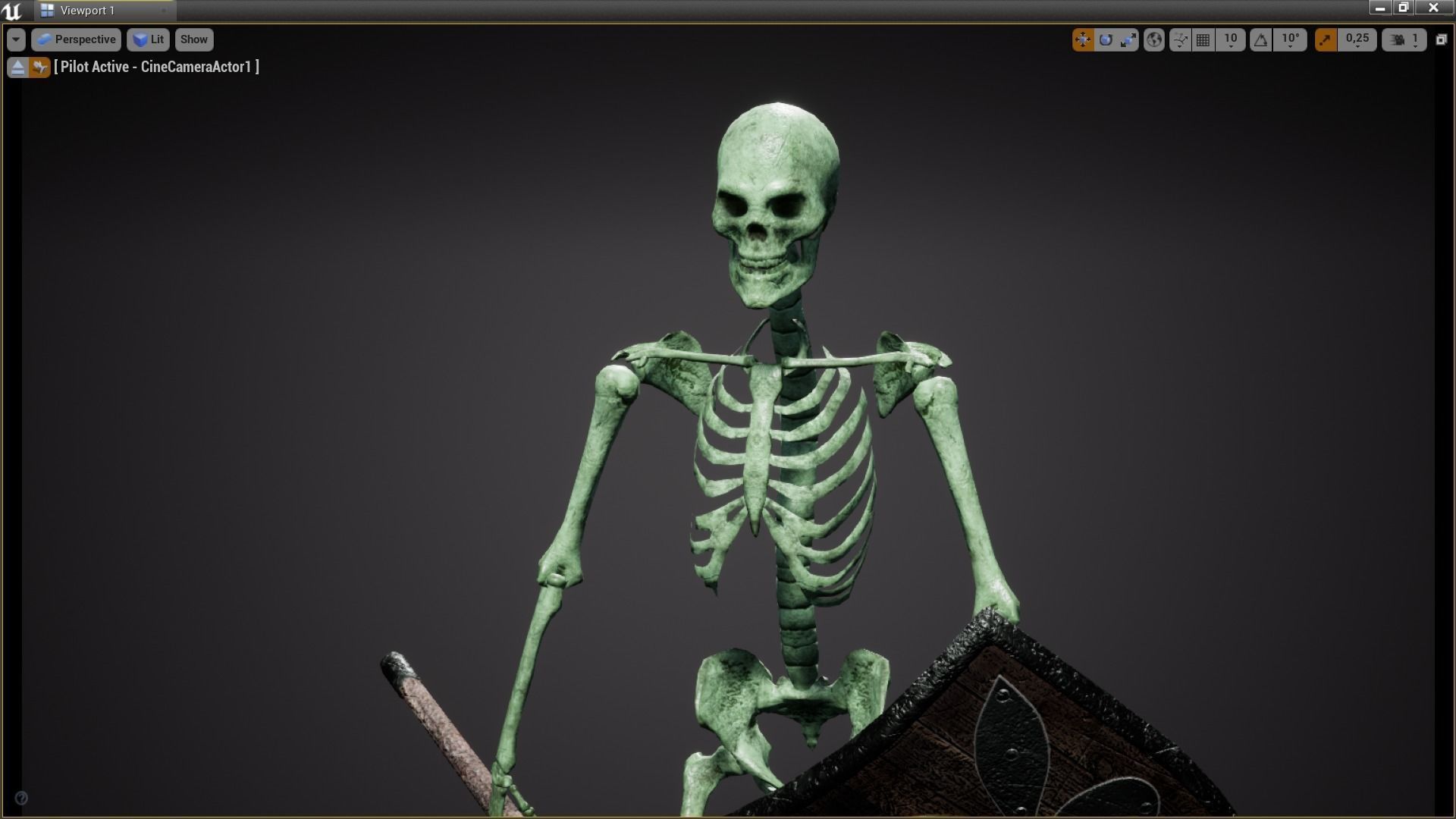Skeleton spearman Low-poly 3D model_12