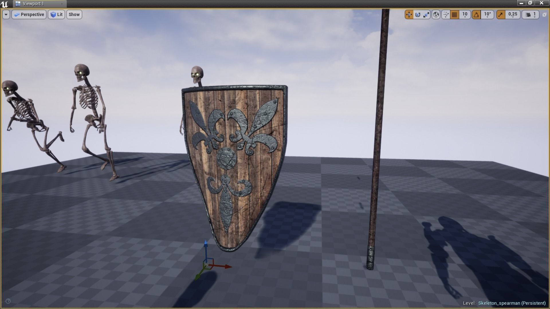 Skeleton spearman Low-poly 3D model_5