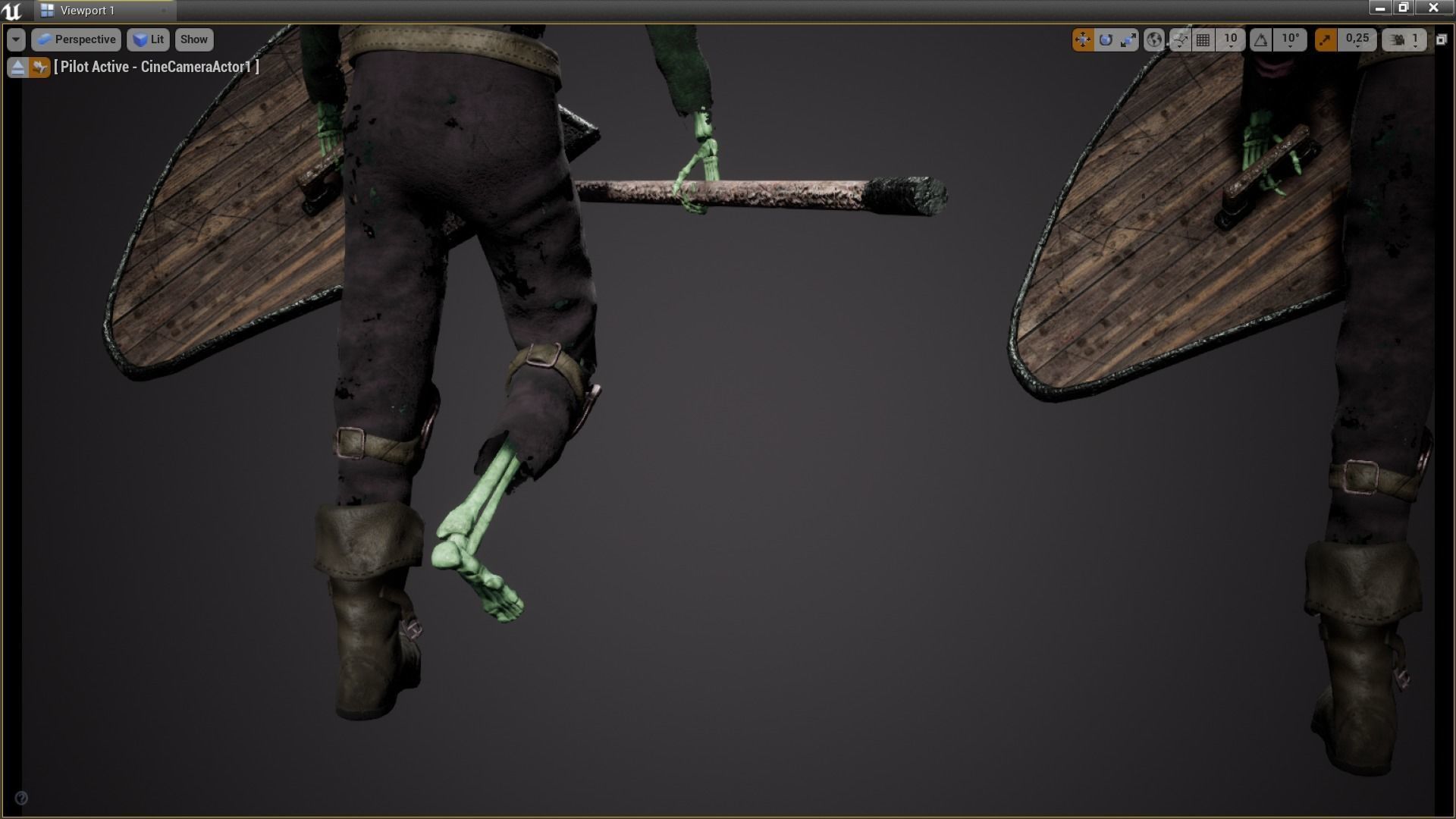 Skeleton spearman Low-poly 3D model_16