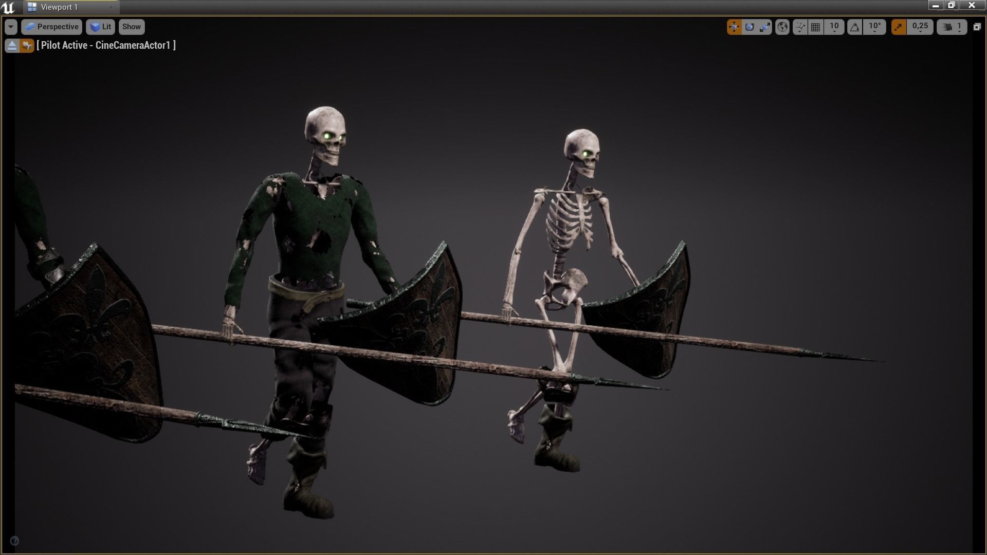 Skeleton spearman Low-poly 3D model_9