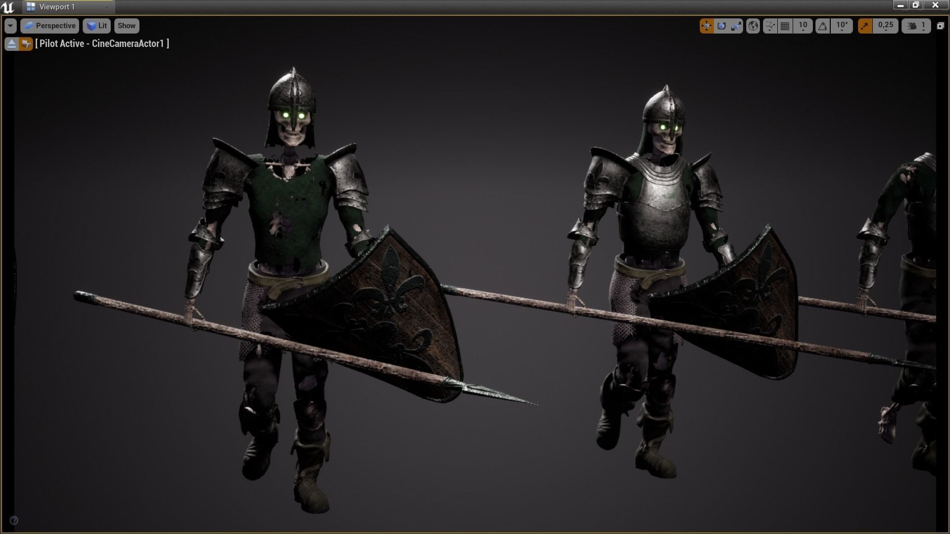 Skeleton spearman Low-poly 3D model_7