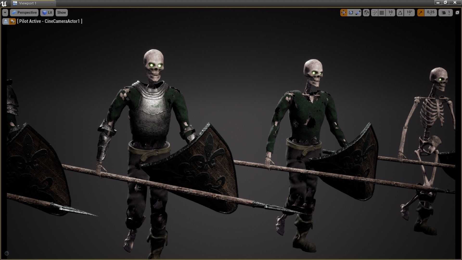 Skeleton spearman Low-poly 3D model_8