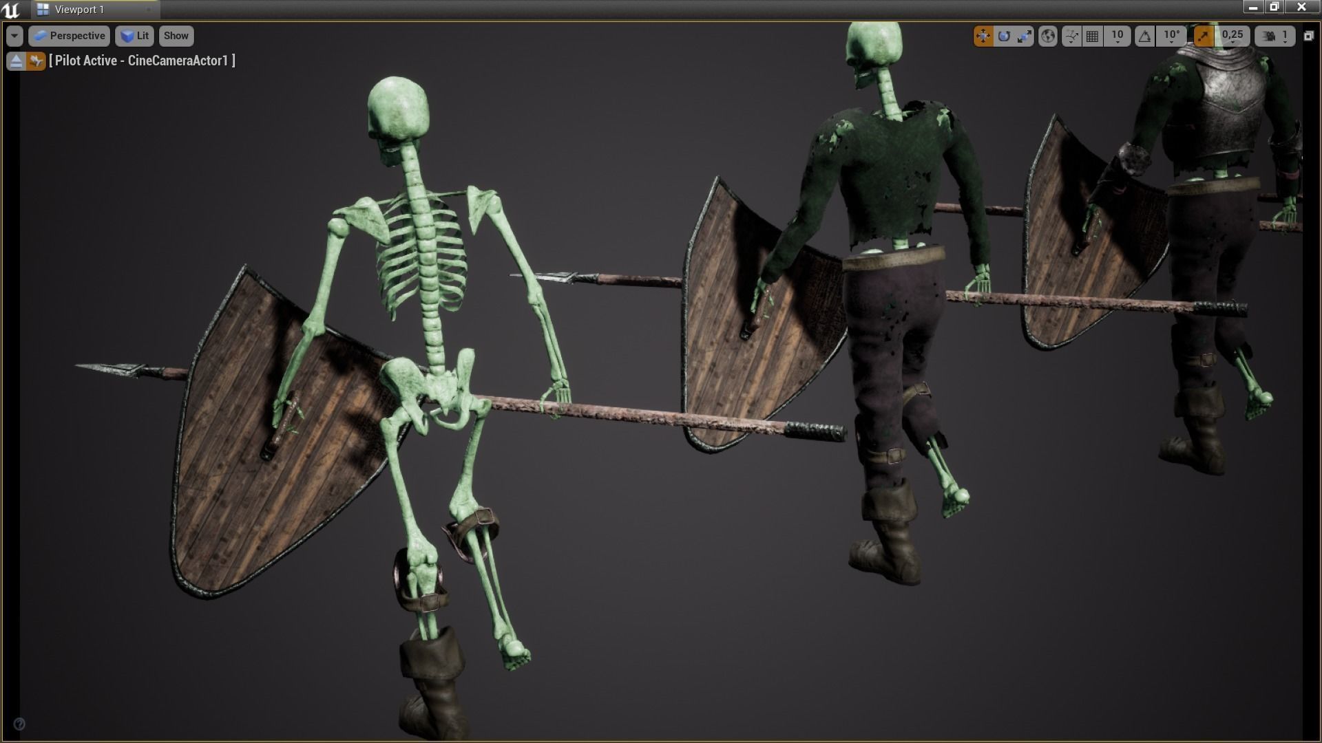 Skeleton spearman Low-poly 3D model_14