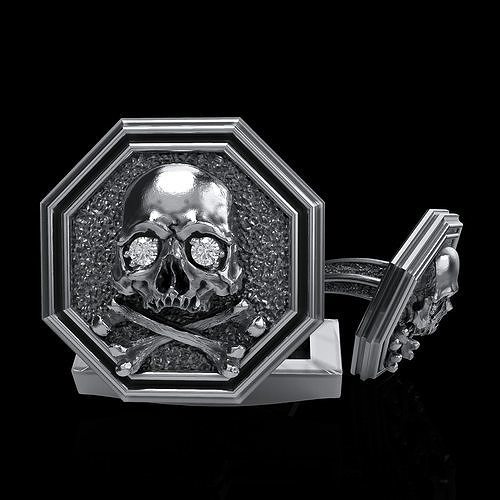 skull cufflinks 3D print model